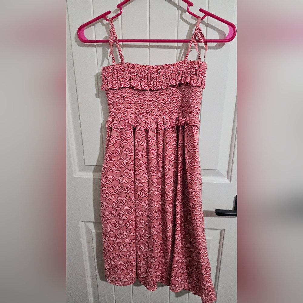 Crewcuts Girls Smocked Red & Pink Patterned Sundress, Size 10